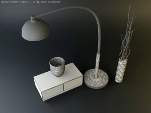 cena do quarto contempor&acirc;nea Modelo 3D