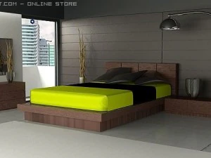 cena do quarto contempor&acirc;nea Modelo 3D