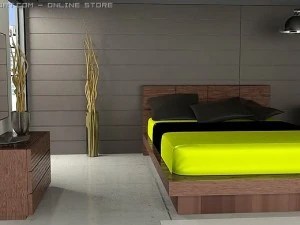 cena do quarto contempor&acirc;nea Modelo 3D