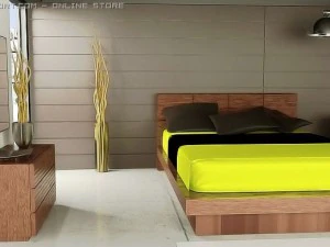 cena do quarto contempor&acirc;nea Modelo 3D