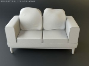 karlstad sofa 3 3D Model