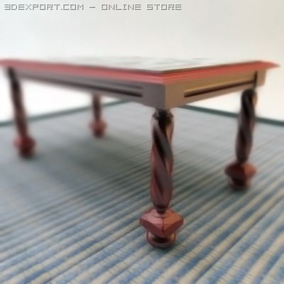 rectangular table 3D-Modell .c4d .max .obj .3ds .fbx .stl .blend 
