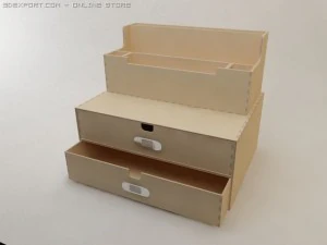 desk storage box collection 3D Model