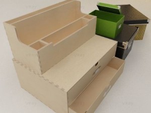 desk storage box collection 3D Модель