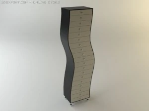 drawer unit wavy contemporary taboret 3D Model