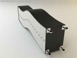 drawer unit wavy contemporary taboret Modello 3D