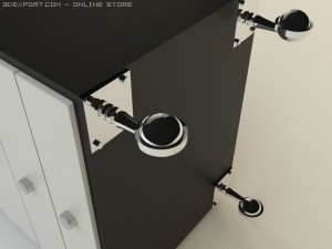 drawer unit wavy contemporary taboret Modello 3D