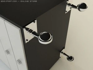 drawer unit wavy contemporary taboret 3D Model