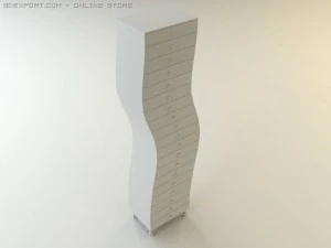 drawer unit wavy contemporary taboret 3D Model