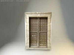 rustic heavy wood door 1 3D Model
