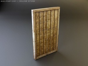 rustic heavy wood door 2 3D Model