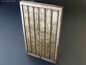 rustic heavy wood door 2 Modelo 3D