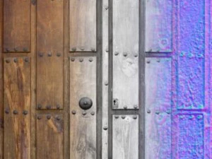 rustic heavy wood door 3 3D Model