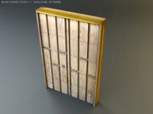 rustic heavy wood door 3 3D Model