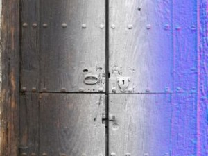 rustic heavy wood door 5 3D Model