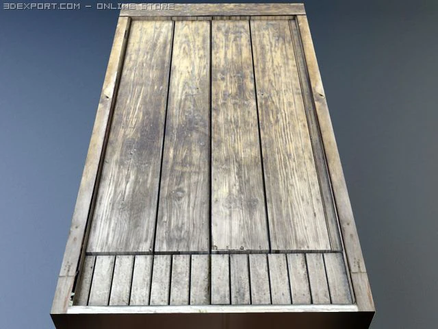 rustic heavy wood door 6 3D Model .c4d .max .obj .3ds .fbx .stl .blend 