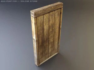 rustic heavy wood door 6 3D Model