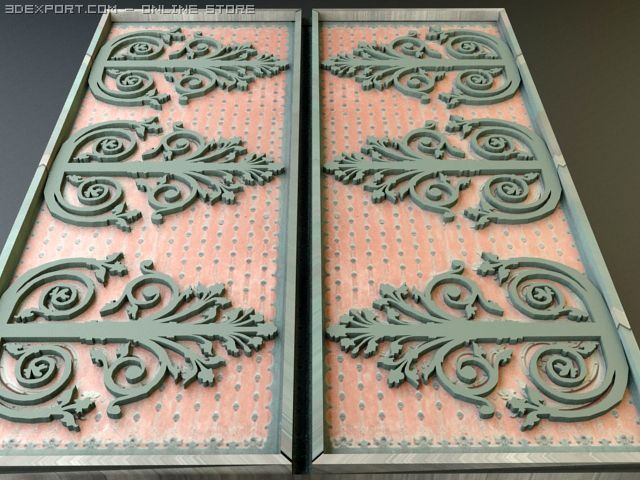 wrought iron door 7 3D Model .c4d .max .obj .3ds .fbx .stl .blend 