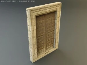 rustic heavy wooden door collection 3D Model