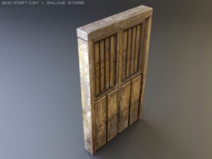 rustic heavy wooden door collection 3D Model