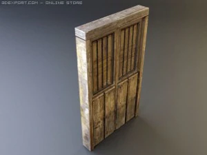 rustic heavy wooden door collection 3D Model