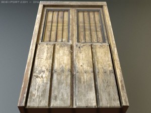 rustic heavy wooden door collection 3D Model