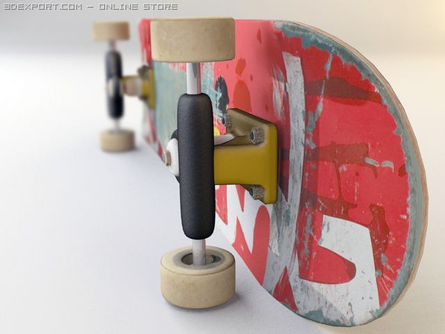 skateboard 3D Модель .c4d .max .obj .3ds .fbx .stl .blend 