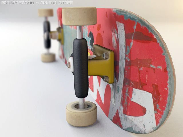 skateboard 3D Model .c4d .max .obj .3ds .fbx .stl .blend 