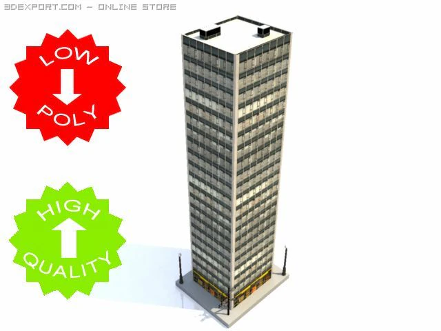 skyscraper building 2 3D Model .c4d .max .obj .3ds .fbx .stl .blend 