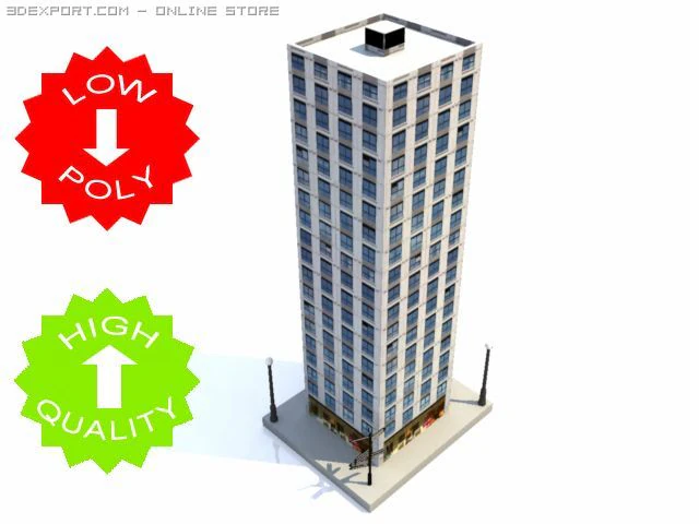 skyscraper building 3 3D Model .c4d .max .obj .3ds .fbx .stl .blend 