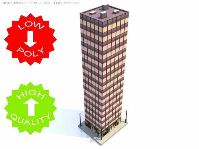 skyscraper building 4 3D Model .c4d .max .obj .3ds .fbx .stl .blend 