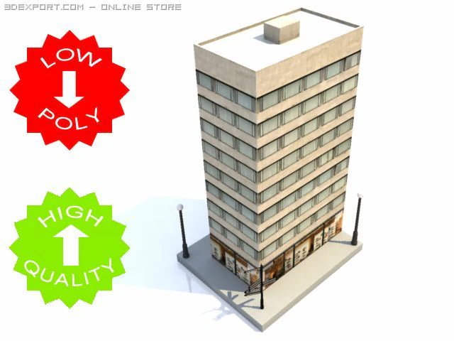 skyscraper building 5 3D Model .c4d .max .obj .3ds .fbx .stl .blend