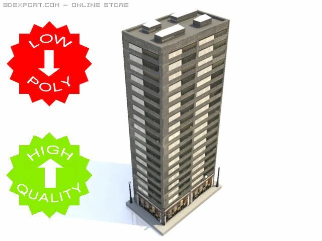skyscraper building 9 3D Model .c4d .max .obj .3ds .fbx .stl .blend 