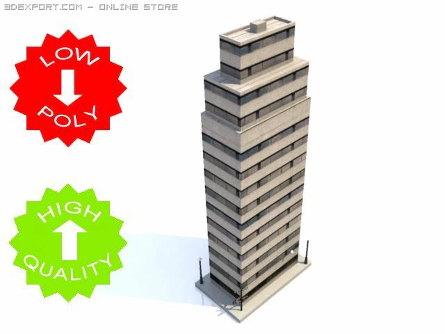 skyscraper building 10 3D Model .c4d .max .obj .3ds .fbx .stl .blend