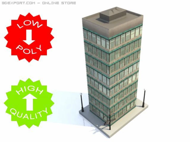 skyscraper building 11 3D Model .c4d .max .obj .3ds .fbx .stl .blend 