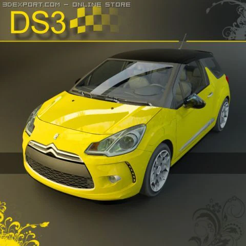 citroen ds3 3D Model .c4d .max .obj .3ds .fbx .stl .blend 