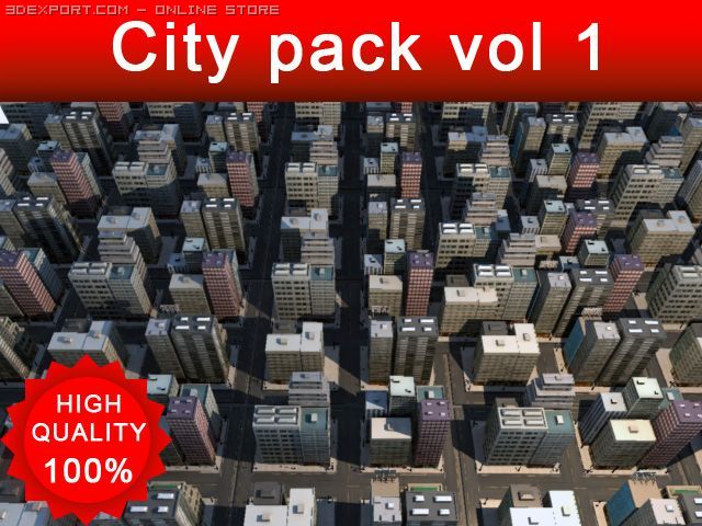 cityscape pack vol 1 3Dモデル .c4d .max .obj .3ds .fbx .stl .blend 