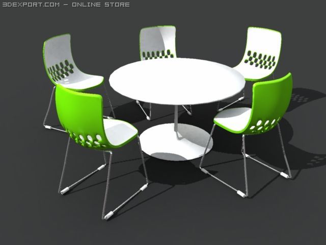 model patio table  chair set 3D Модель .c4d .max .obj .3ds .fbx .stl .blend 