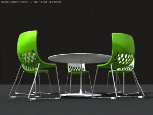 मॉडल आँगन टेबल कुर्सी सेट 3D मॉडल