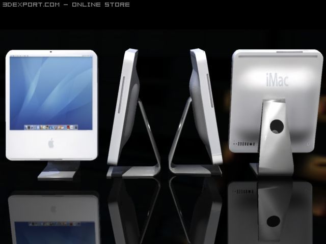 apple imac computer system 3D Model .c4d .max .obj .3ds .fbx .stl .blend 