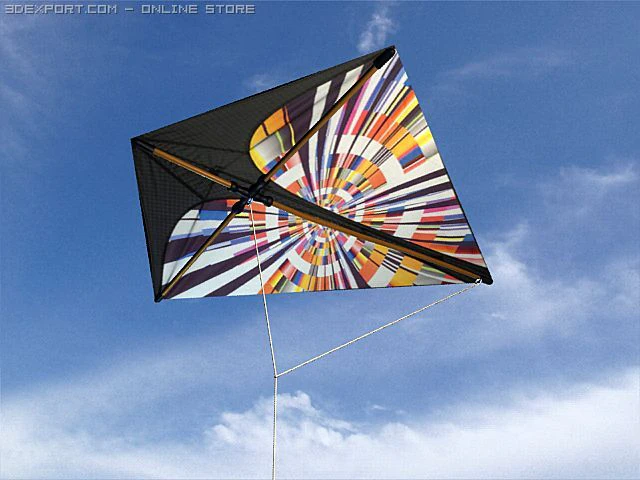 kite 2 3D Model .c4d .max .obj .3ds .fbx .stl .blend 