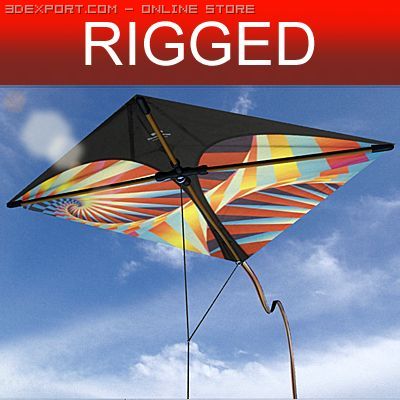 kite rigged 3 3D 模型 .c4d .max .obj .3ds .fbx .stl .blend 
