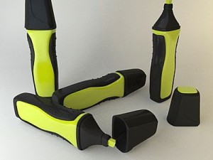 highlighter marker yellow 1 Model 3D
