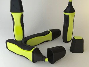 vurgulayıcı işaretleyici sarı 1 3D Model