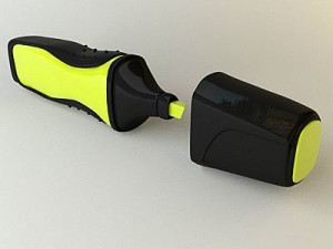highlighter marker yellow 1 3D 模型