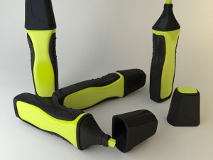 highlighter marker yellow 1 3D 模型