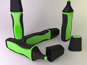 highlighter marker green 2 Model 3D