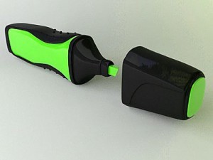 highlighter marker green 2 Modelo 3D