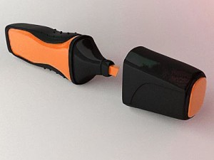 highlighter marker orange 3 3D Model