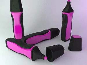 marcador resaltador rosa 4 Modelo 3D
